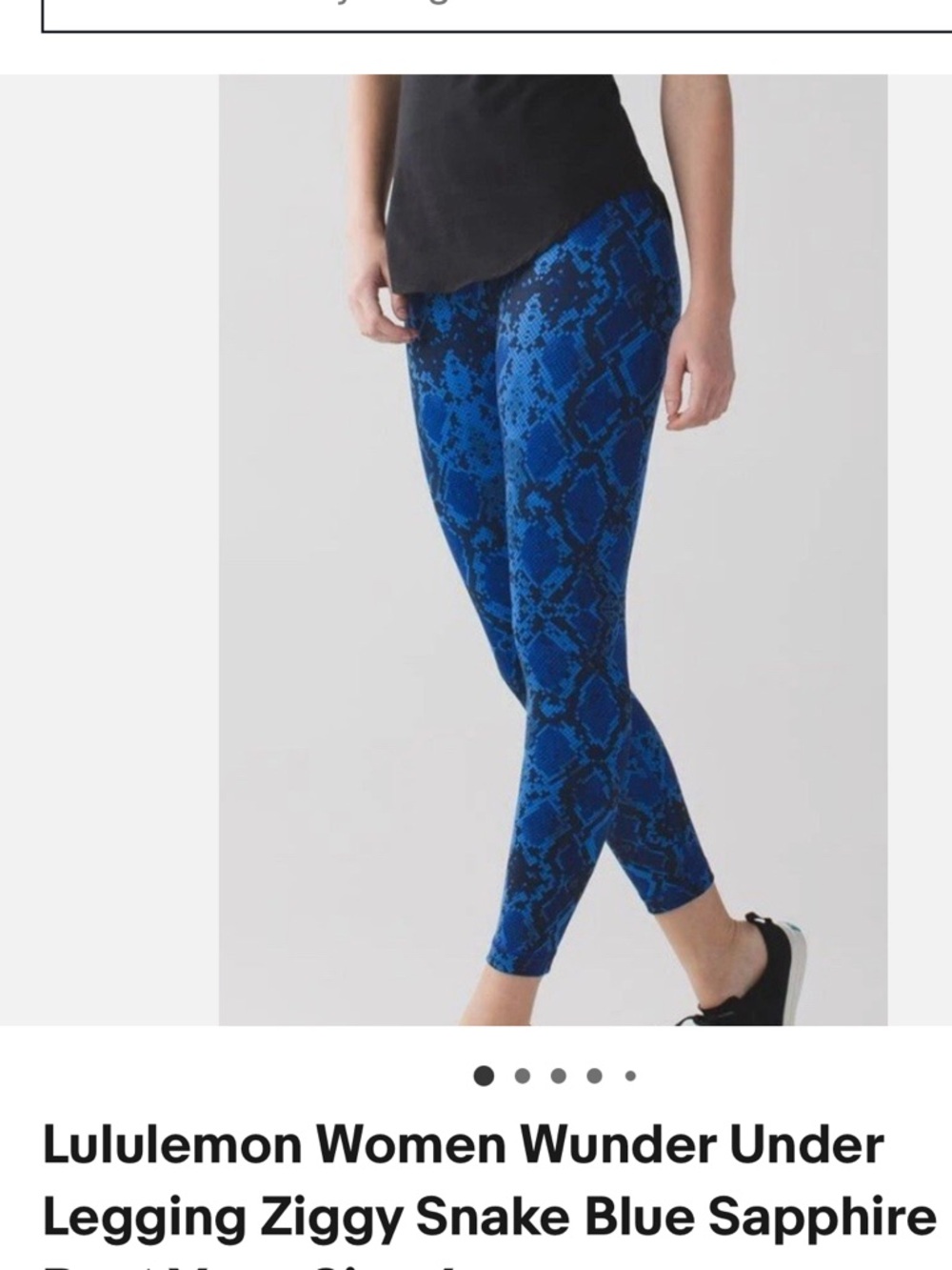 Lululemon Blue Sapphire Snake-Print Wunder Under Leggings Size 8